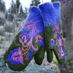 Christmas Flower Embroidery Mittens