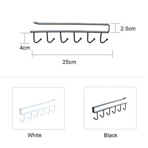 6 Hooks Under-Cabinet Hanger Rack