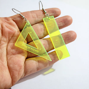 Asymmetrical Triangle Straight Ruler Earrings