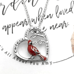 Cardinal Heart Pendant Necklace