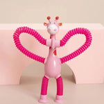 Telescopic suction cup giraffe toy