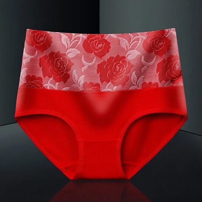 High Waist Cotton Print Flower Briefs