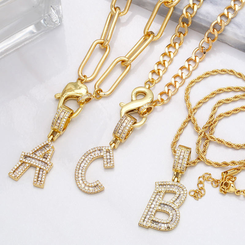 Alphabetic Zircon Necklace