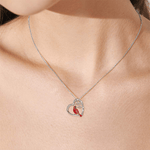 Cardinal Heart Pendant Necklace