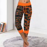 Camo Print Drawstring Capris Pants