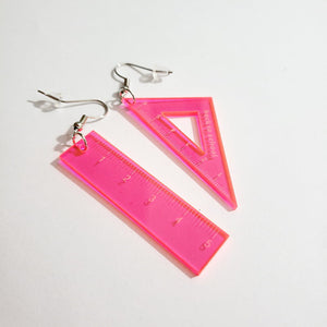 Asymmetrical Triangle Straight Ruler Earrings