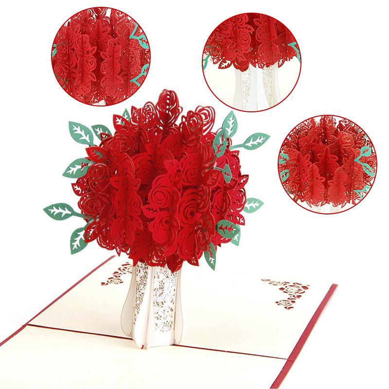 Rose Bouquet Pop-up Card - Valentine's Day Card