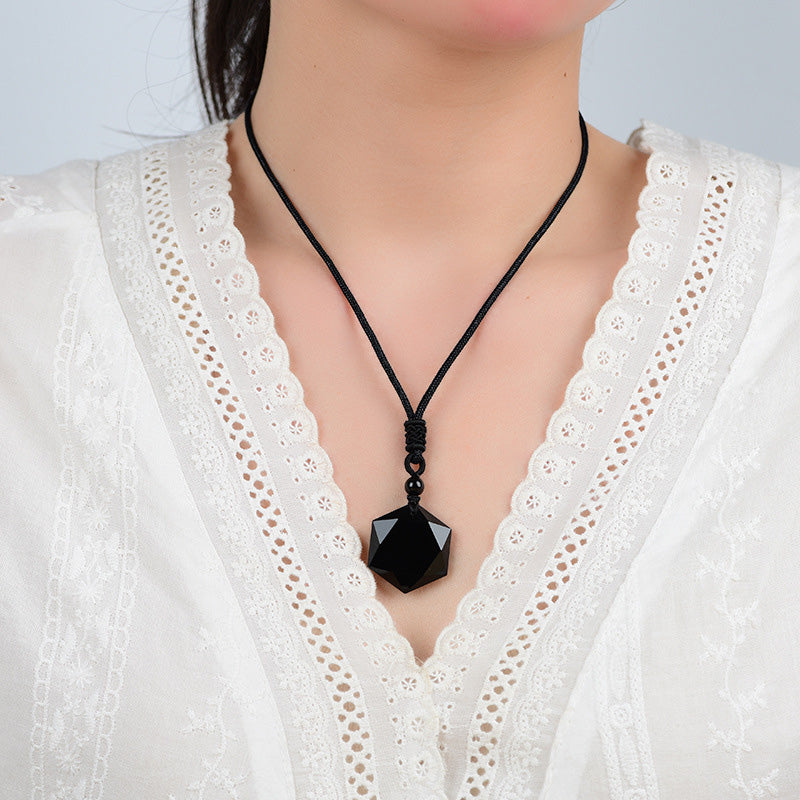 Black Obsidian Pendant Necklace