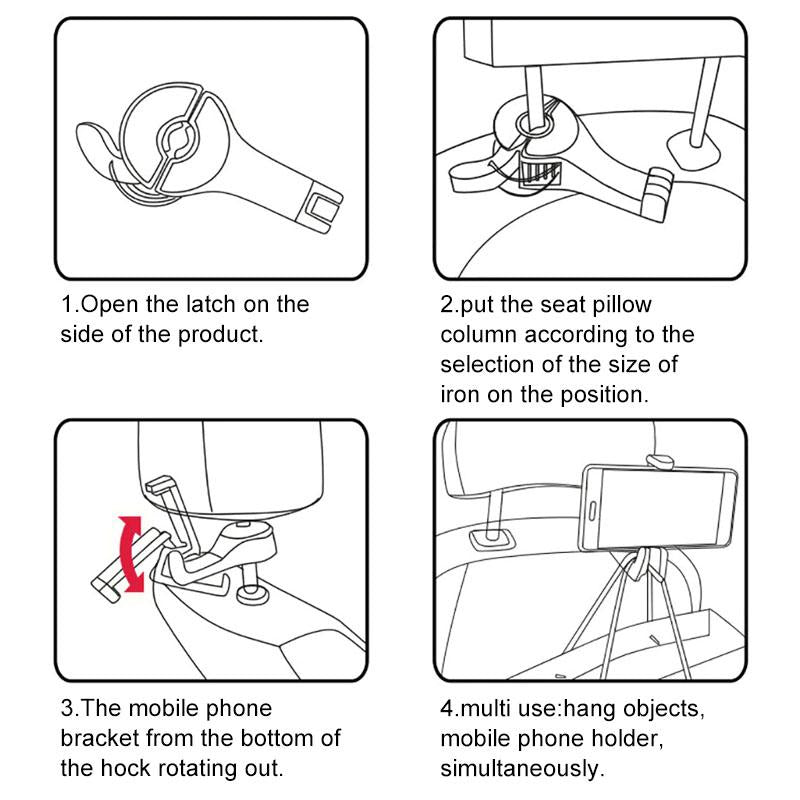 Headrest Bracket Car Hook