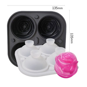 4-Compartment Large Rose Ice Cube Mold