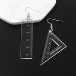 Asymmetrical Triangle Straight Ruler Earrings