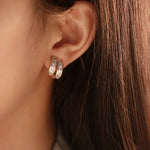 Simple C-shaped Diamond Earrings