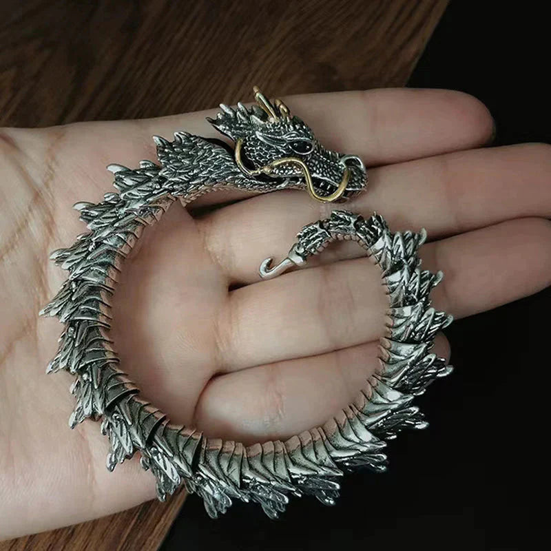 Silver Handmade Dragon Chain Bracelet