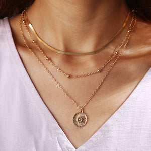 Multi-Layer Lotus Pendant Necklace