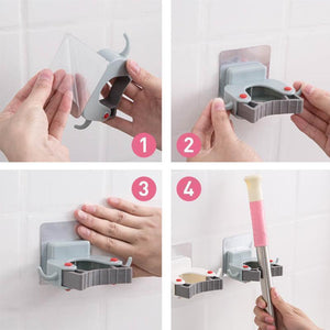 Mop Brush Holder Rack Wall Mount Storage Hook