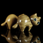 Handmade Wood Carved Cats Decoration