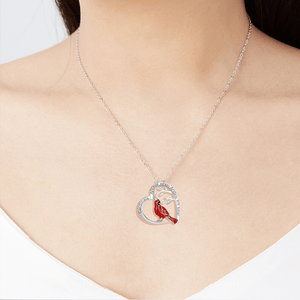 Cardinal Heart Pendant Necklace