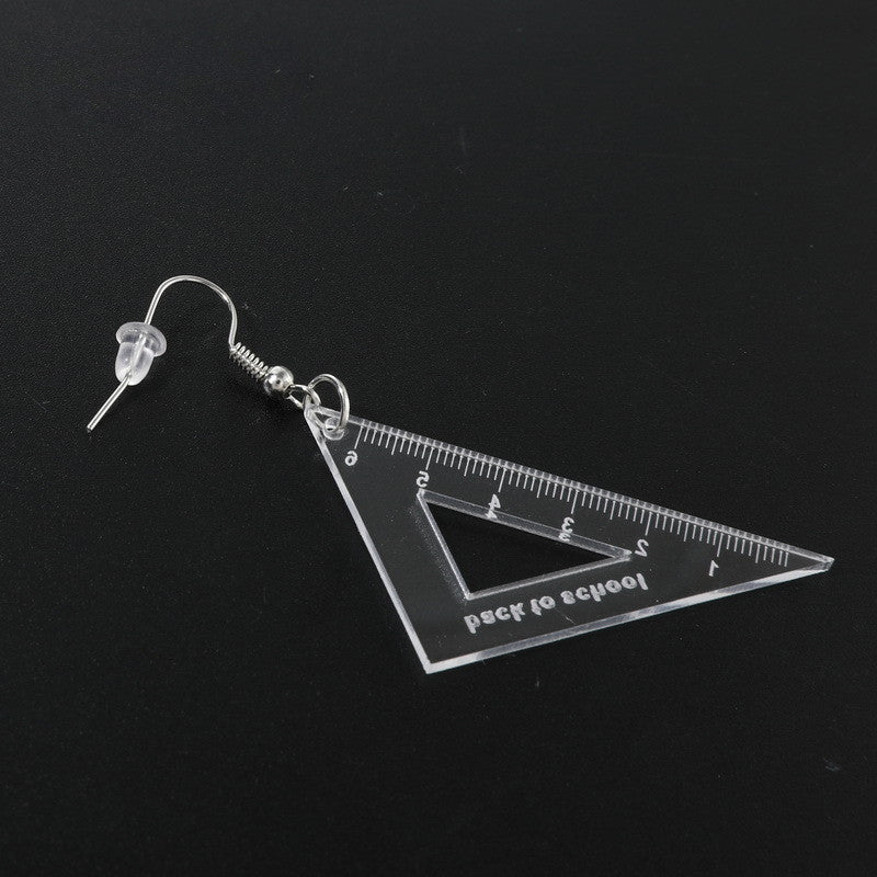 Asymmetrical Triangle Straight Ruler Earrings