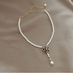 Elegant Pearl Camellia Necklace