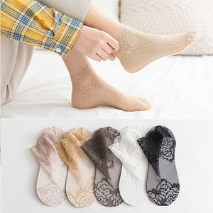 Ladies Fashion Lace Socks (6 Pairs)