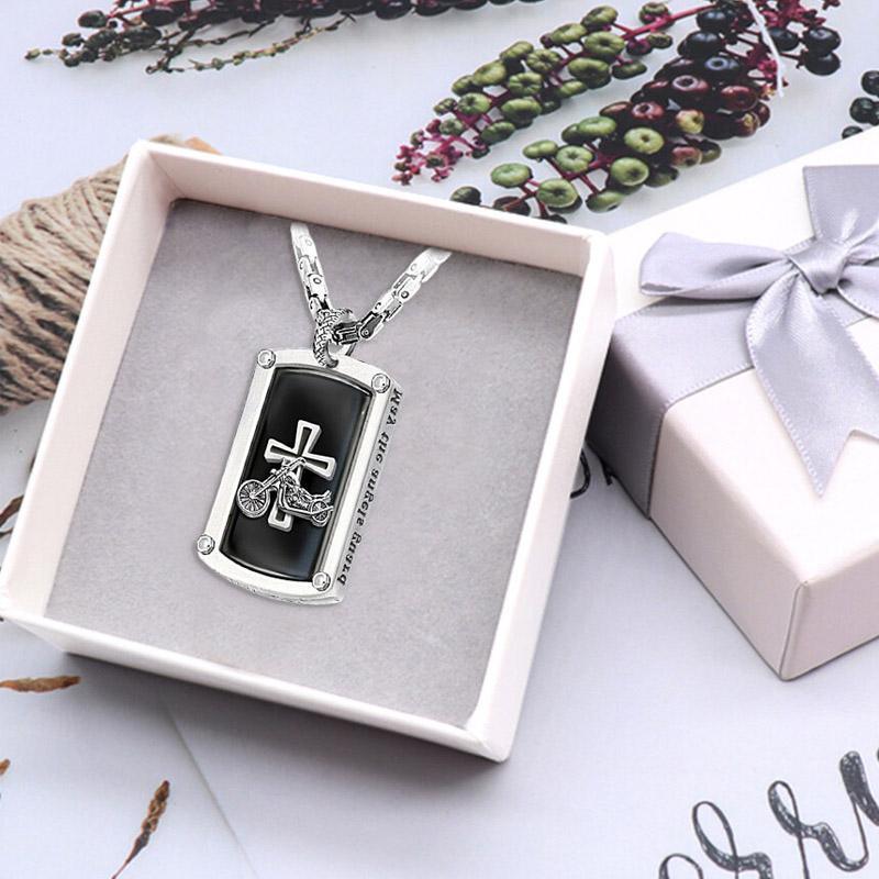 Motorcycle cross pendant necklace