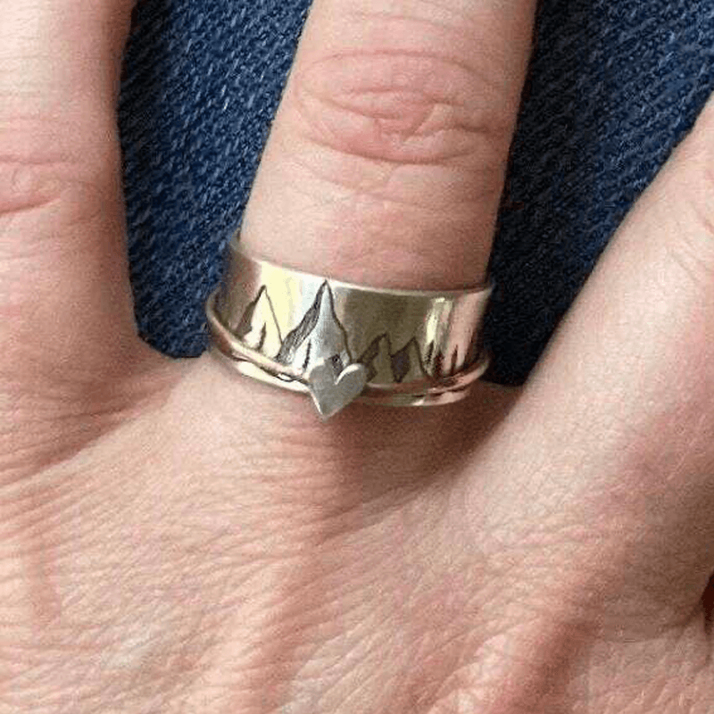 Keep Climbing Silver Spinner Ring