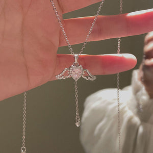 Pink Angel Wings Necklace