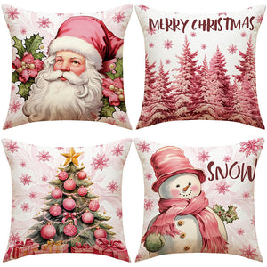 Pink Christmas Pillow Covers