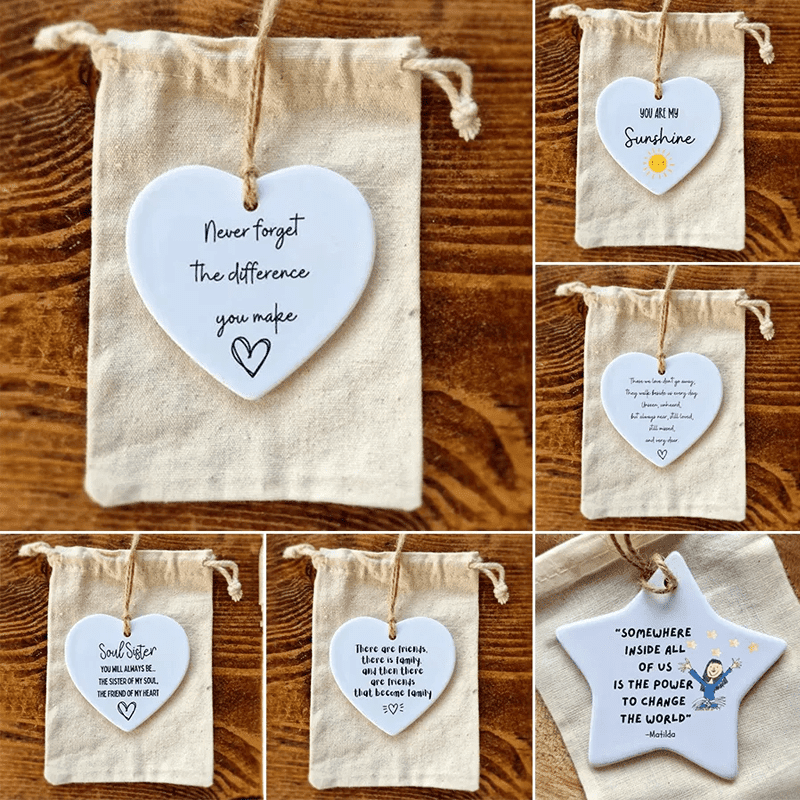 Ceramic Heart Quote card(GIft package)