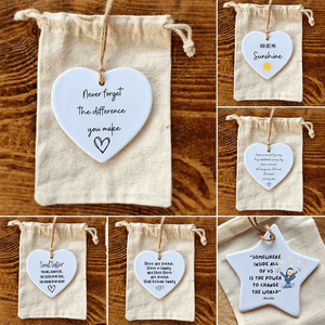 Ceramic Heart Quote card(GIft package)