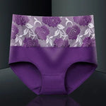 High Waist Cotton Print Flower Briefs