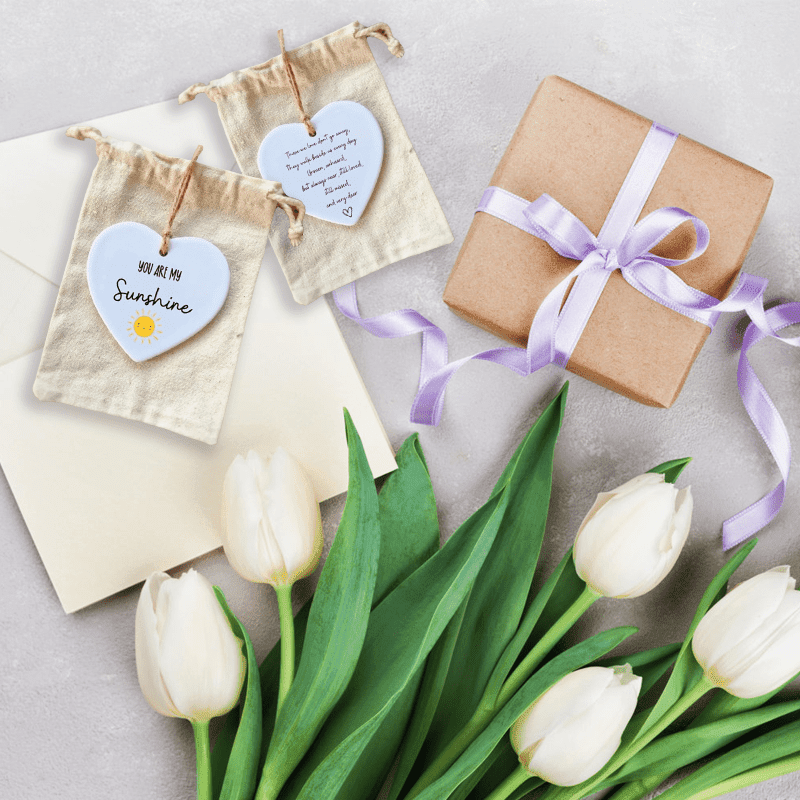 Ceramic Heart Quote card(GIft package)