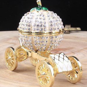 Pumpkin Carriage Rhinestones Jewelry Box