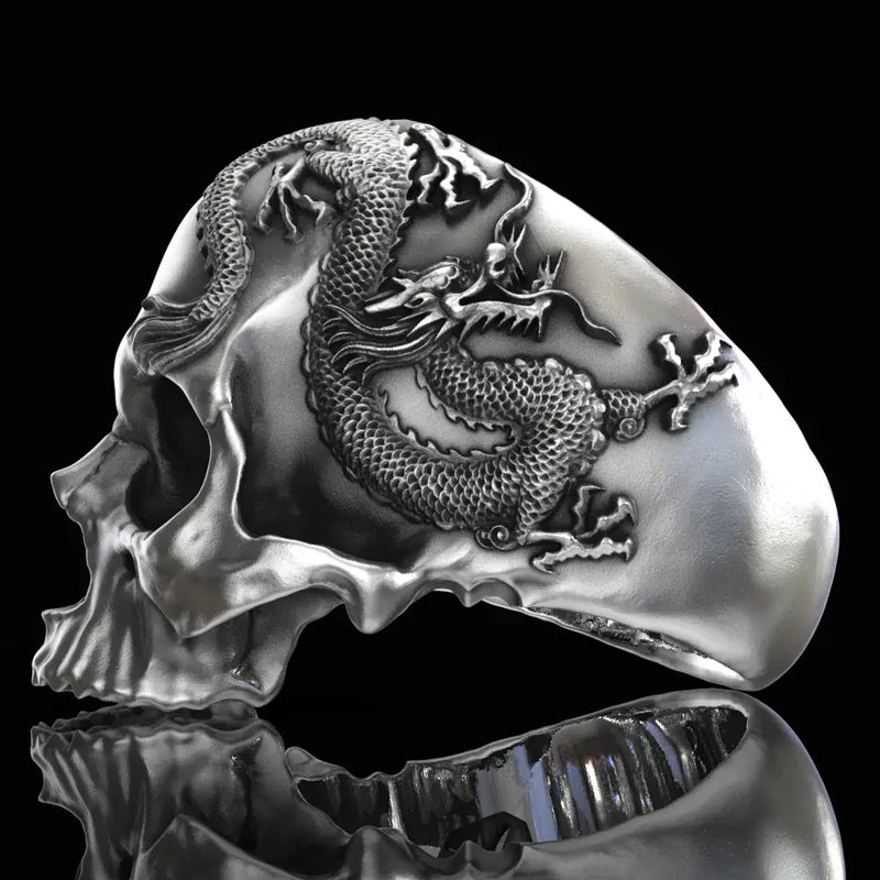 Skull And Dragon Ring