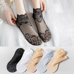 Ladies Fashion Lace Socks (6 Pairs)