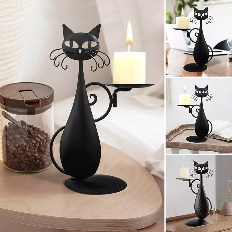 Black Cat Candle Holder