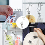 Stainless Steel Clothes Pins Hook Clip(10pcs)