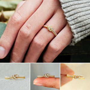 True Love Handcrafted Two Strand Knot Ring