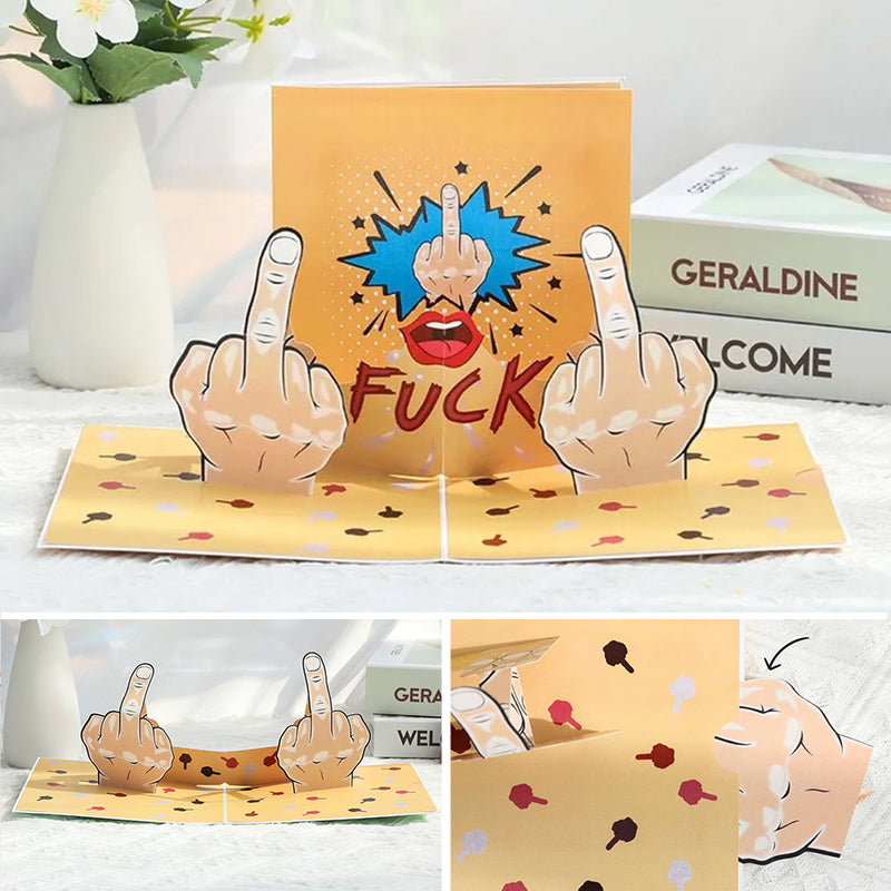 3D Funny Middle Finger Card