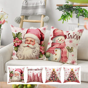 Pink Christmas Pillow Covers