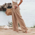 Fresh Air Linen Blend Pocketed Smocked Pants