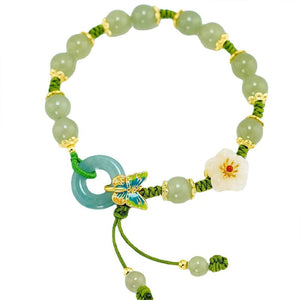 Butterfly Natural Emerald Jade Stone Bracelet