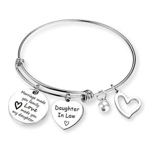 🎁FOR DAUGHTER-IN-LAW🎁MARRIAGE MADE YOU FAMILY LOVE MADE YOU MY DAUGHTER BANGLE BRACELET