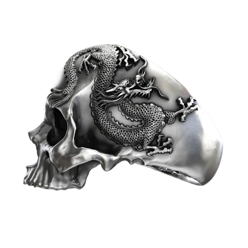 Skull And Dragon Ring