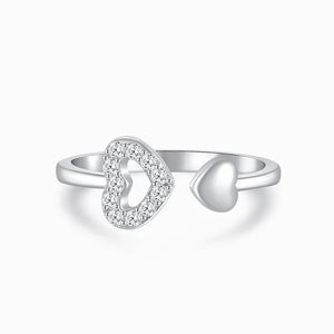 Double Heart Cutout Ring