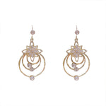 Crystal Lotus Three Hoop Earrings