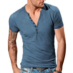 Men's Plain Henley Vacation T-shirt