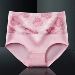 High Waist Cotton Print Flower Briefs