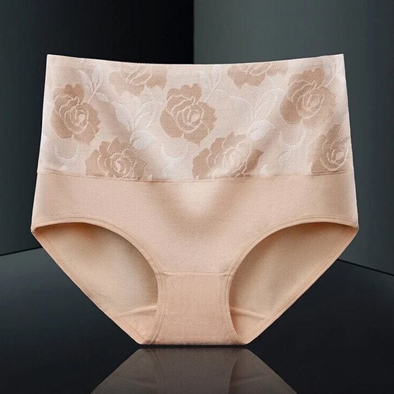 High Waist Cotton Print Flower Briefs